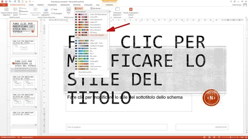 schema colori ppt